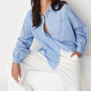 Missguided blue stripe oversized shirt